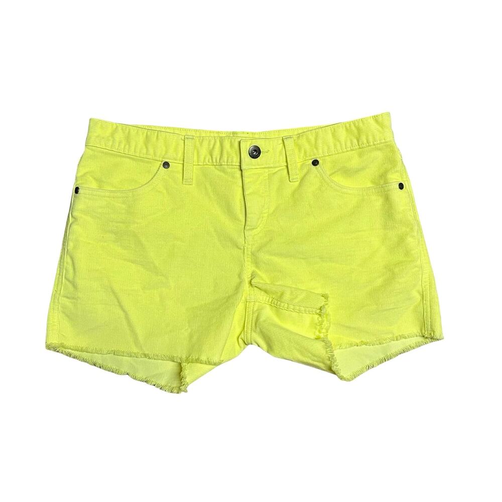 Carve Designs Oahu Corduroy Shorts Womens 4 Yellow Cutoff Boho Coastal Surfer